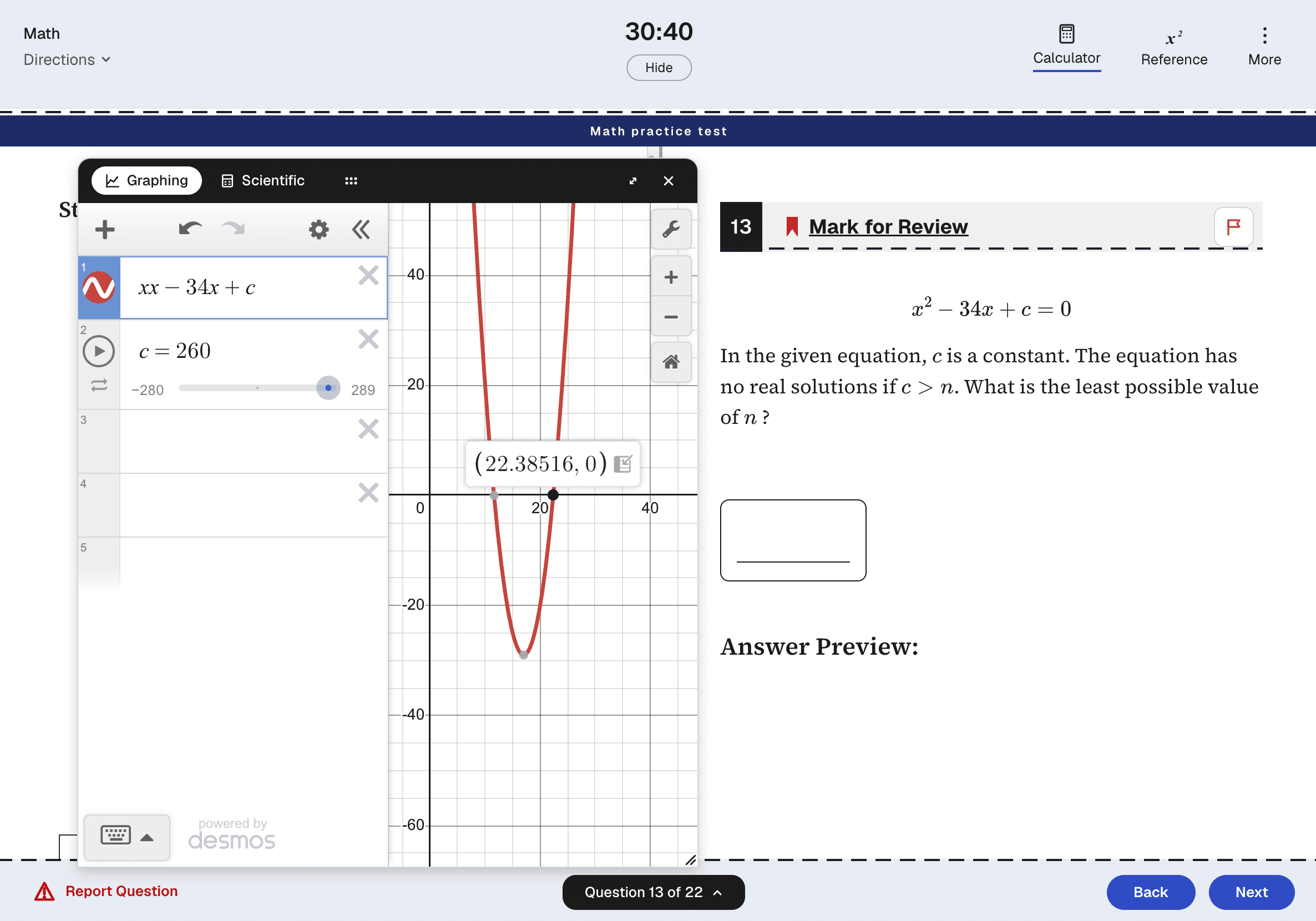 Math practice environment preview